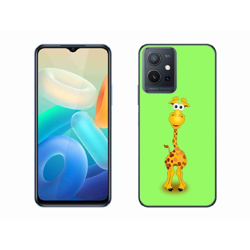 Gelový kryt mmCase na mobil Vivo Y55 5G - kreslená žirafa