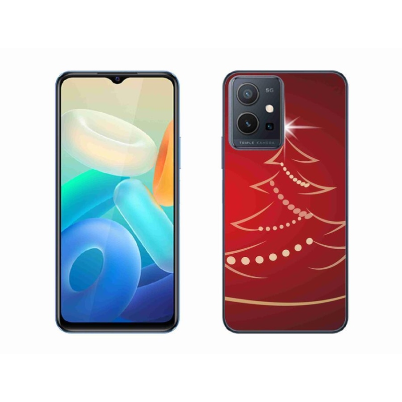 Gelový kryt mmCase na mobil Vivo Y55 5G - kreslený vánoční stromek