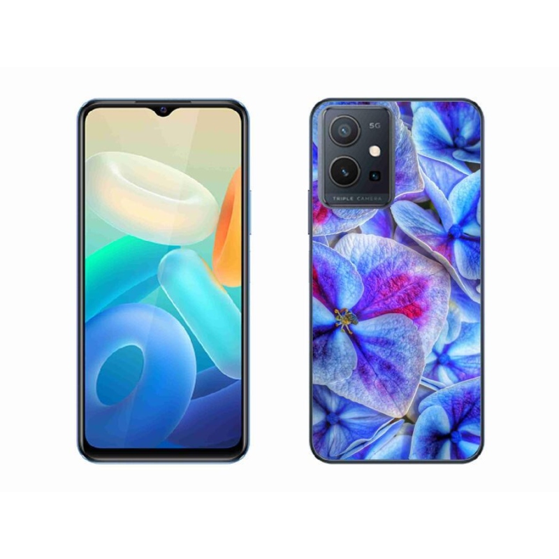 Gelový kryt mmCase na mobil Vivo Y55 5G - modré květy 1