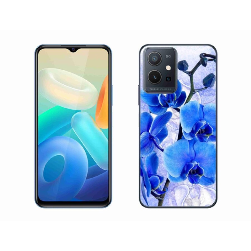 Gelový kryt mmCase na mobil Vivo Y55 5G - modré květy