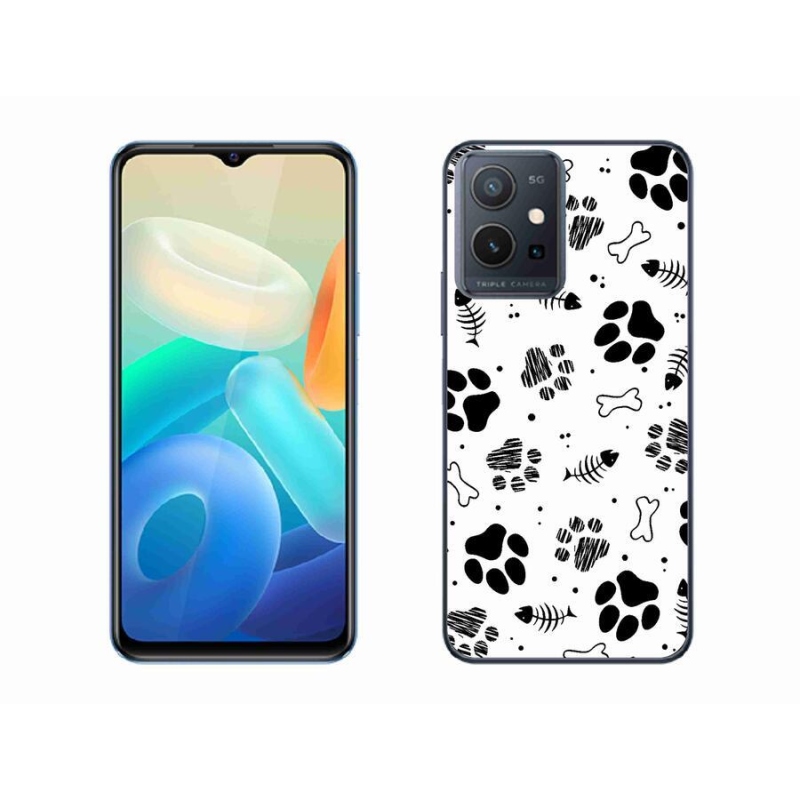 Gelový kryt mmCase na mobil Vivo Y55 5G - psí tlapky 1