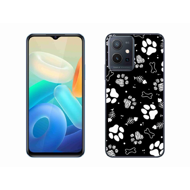 Gelový kryt mmCase na mobil Vivo Y55 5G - psí tlapky