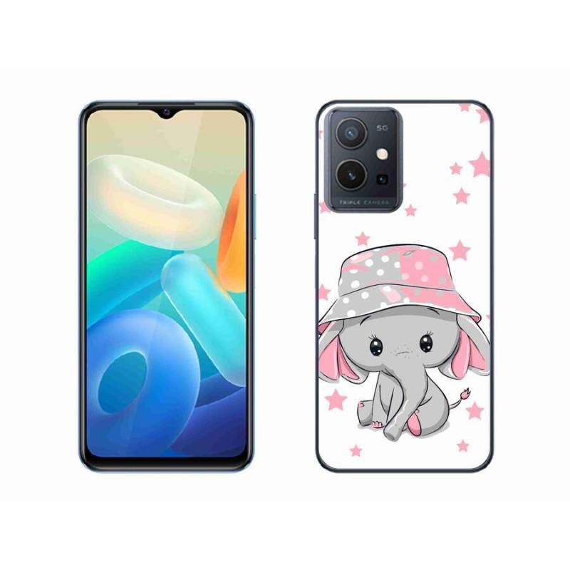 Gelový kryt mmCase na mobil Vivo Y55 5G - růžový slon