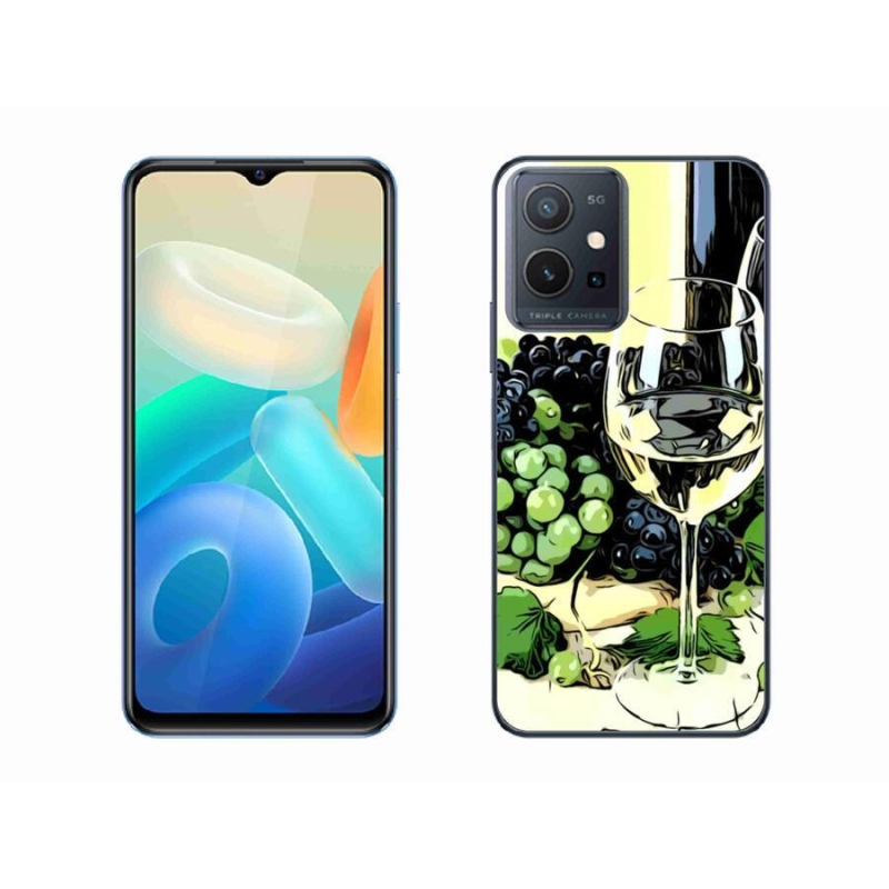 Gelový kryt mmCase na mobil Vivo Y55 5G - sklenka vína