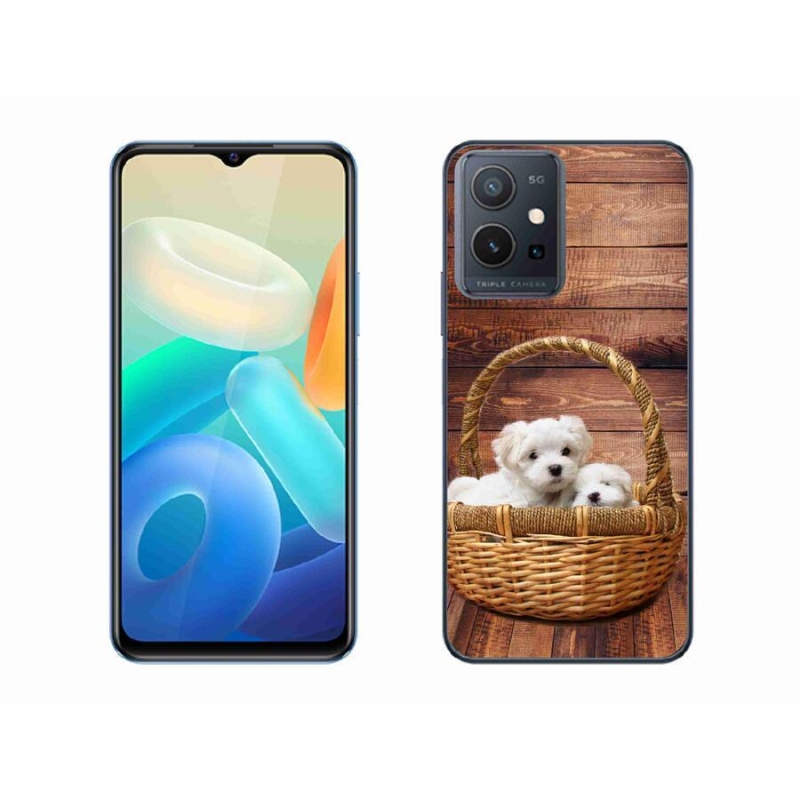 Gelový kryt mmCase na mobil Vivo Y55 5G - štěňátka