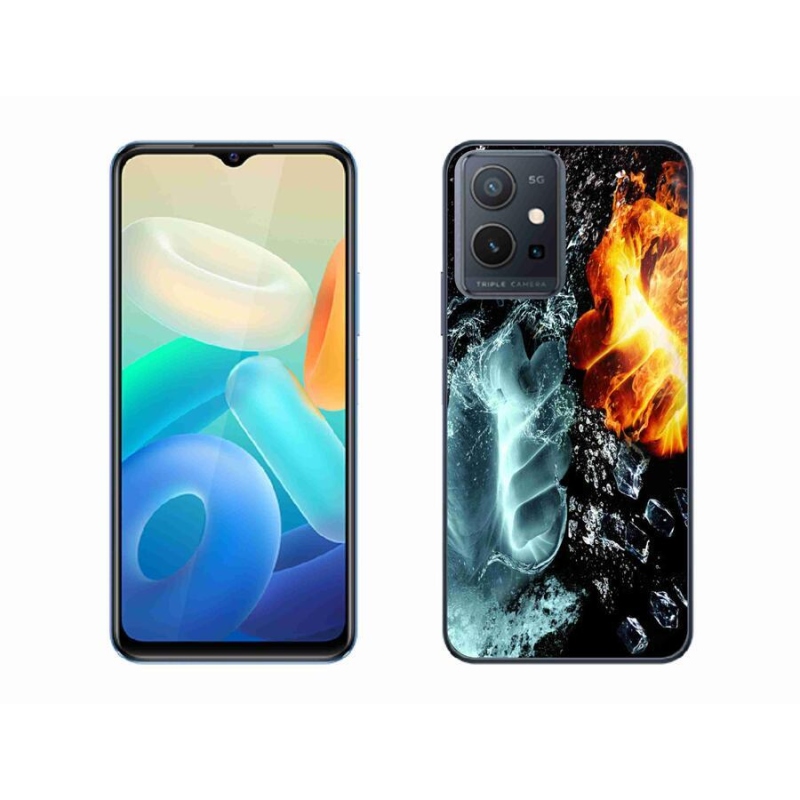 Gelový kryt mmCase na mobil Vivo Y55 5G - voda a oheň