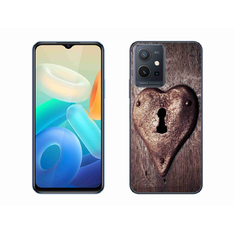 Gelový kryt mmCase na mobil Vivo Y55 5G - zámek ve tvaru srdce