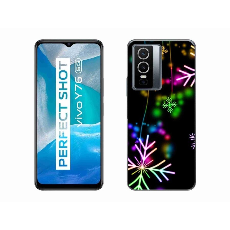 Gelový kryt mmCase na mobil Vivo Y76 5G - barevné vločky