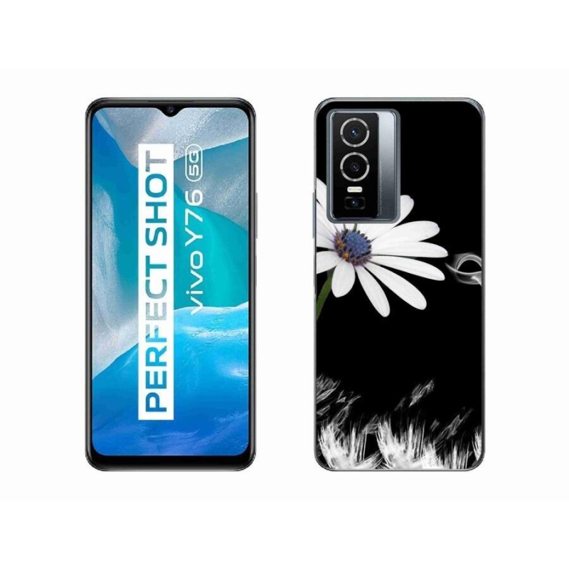 Gelový kryt mmCase na mobil Vivo Y76 5G - bílá květina