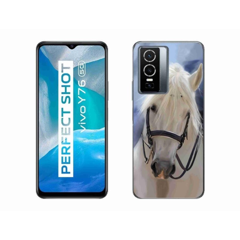 Gelový kryt mmCase na mobil Vivo Y76 5G - bílý kůň