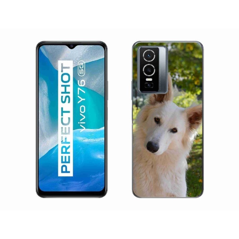 Gelový kryt mmCase na mobil Vivo Y76 5G - bílý švýcarský ovčák 1