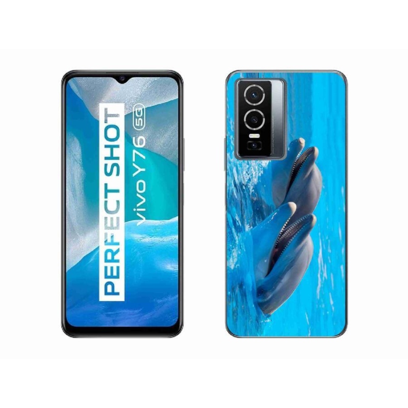 Gelový kryt mmCase na mobil Vivo Y76 5G - delfíni