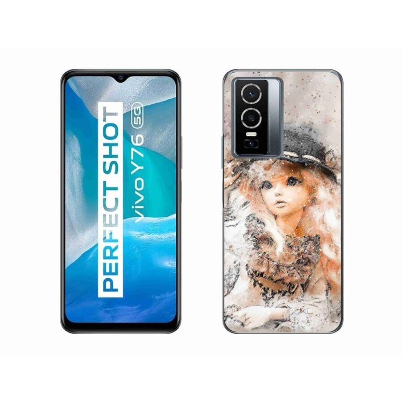 Gelový kryt mmCase na mobil Vivo Y76 5G - holčička s kloboukem