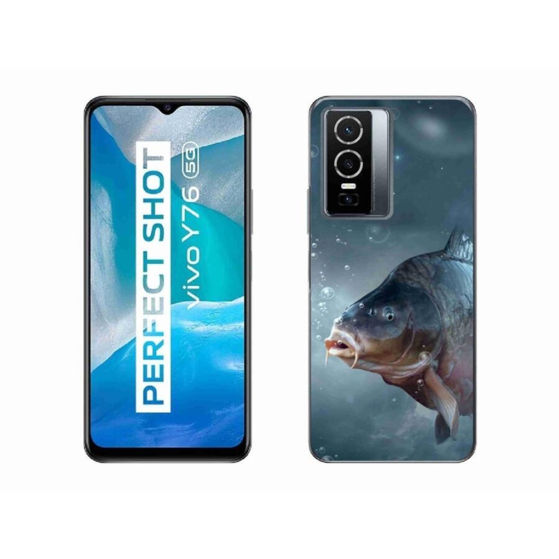 Gelový kryt mmCase na mobil Vivo Y76 5G - kapr a bublinky
