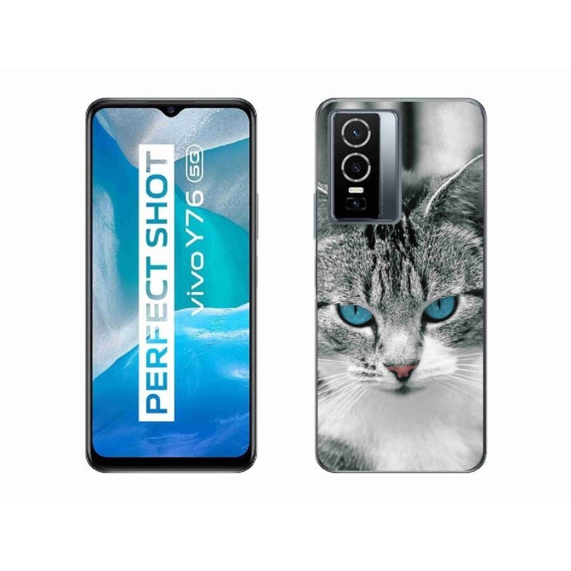Gelový kryt mmCase na mobil Vivo Y76 5G - kočičí pohled 1