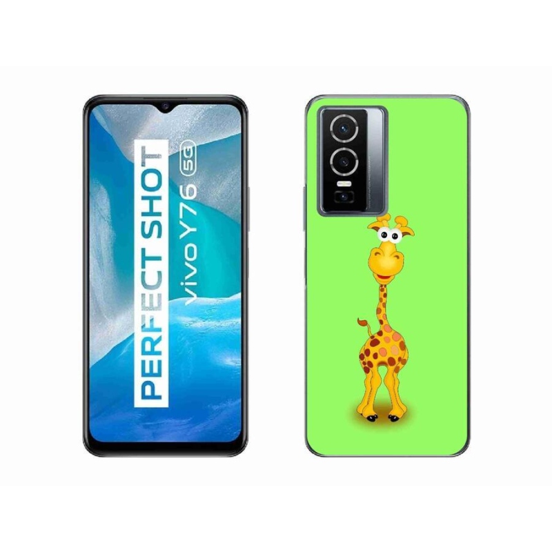 Gelový kryt mmCase na mobil Vivo Y76 5G - kreslená žirafa