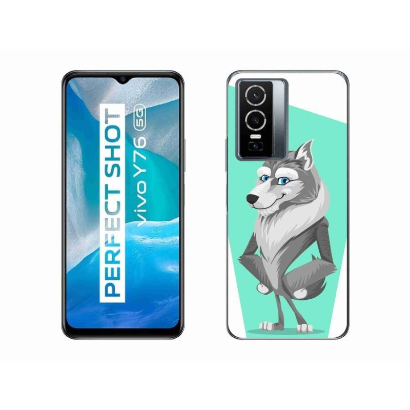 Gelový kryt mmCase na mobil Vivo Y76 5G - kreslený vlk