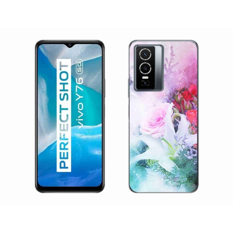 Gelový kryt mmCase na mobil Vivo Y76 5G - květiny 4