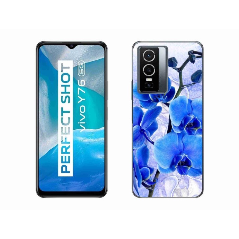 Gelový kryt mmCase na mobil Vivo Y76 5G - modré květy