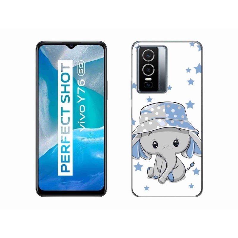 Gelový kryt mmCase na mobil Vivo Y76 5G - modrý slon