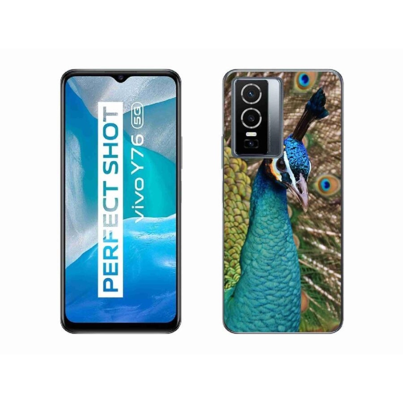 Gelový kryt mmCase na mobil Vivo Y76 5G - páv