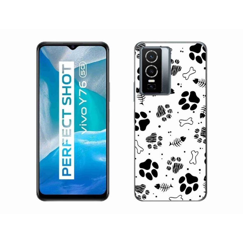 Gelový kryt mmCase na mobil Vivo Y76 5G - psí tlapky 1