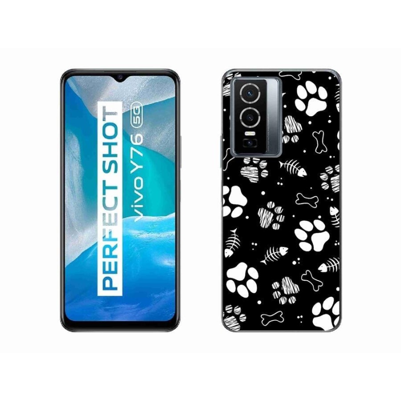 Gelový kryt mmCase na mobil Vivo Y76 5G - psí tlapky