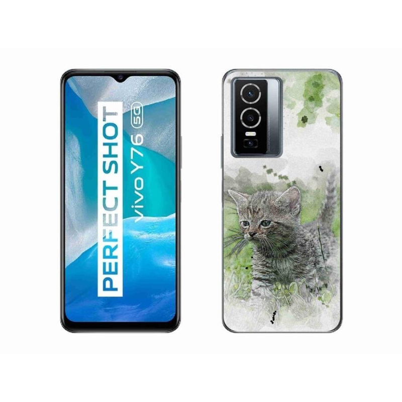 Gelový kryt mmCase na mobil Vivo Y76 5G - roztomilé kotě 1