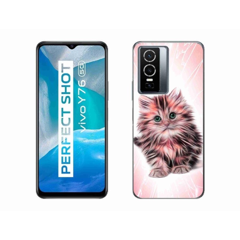 Gelový kryt mmCase na mobil Vivo Y76 5G - roztomilé kotě