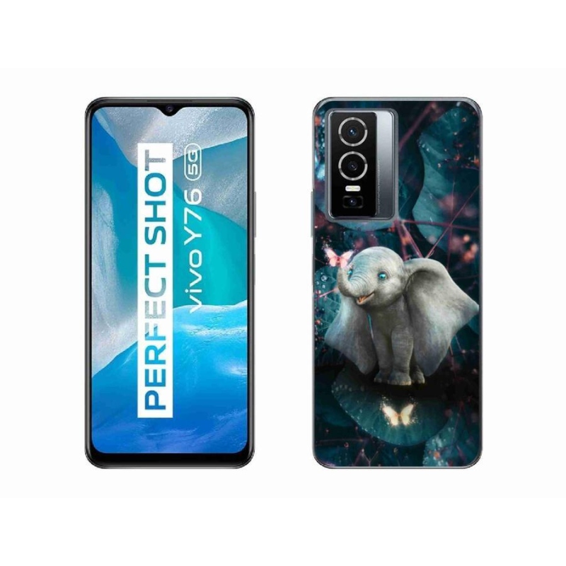 Gelový kryt mmCase na mobil Vivo Y76 5G - roztomilý slon