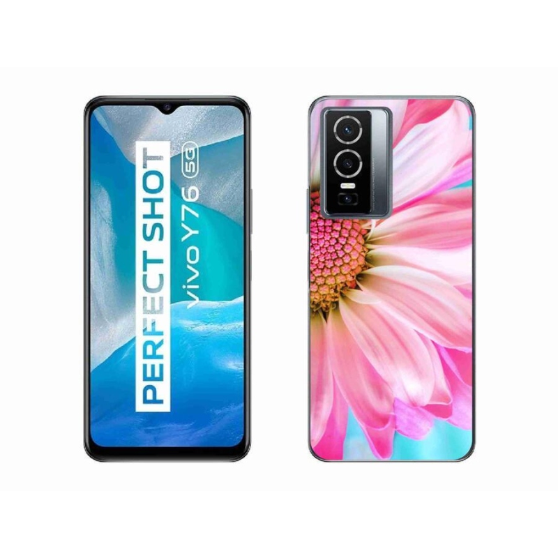 Gelový kryt mmCase na mobil Vivo Y76 5G - růžová květina