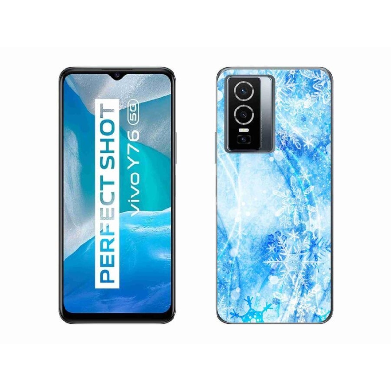 Gelový kryt mmCase na mobil Vivo Y76 5G - sněhové vločky