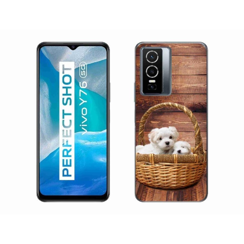 Gelový kryt mmCase na mobil Vivo Y76 5G - štěňátka