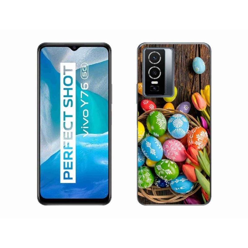 Gelový kryt mmCase na mobil Vivo Y76 5G - velikonoční vajíčka