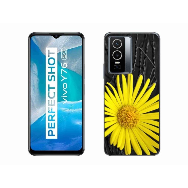 Gelový kryt mmCase na mobil Vivo Y76 5G - žlutá květina