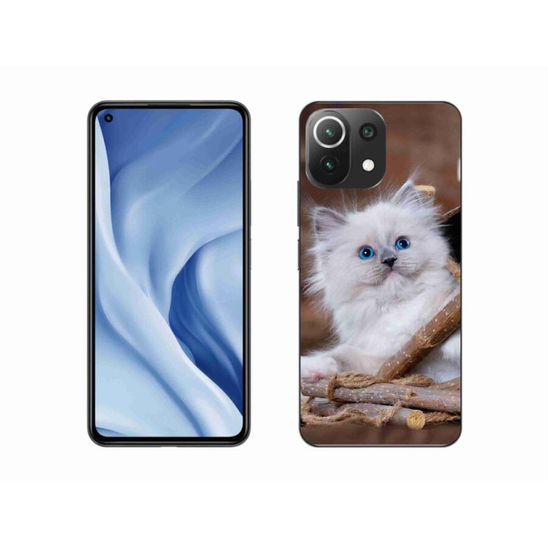 Gelový kryt mmCase na mobil Xiaomi 11 Lite 5G NE - bílé kotě
