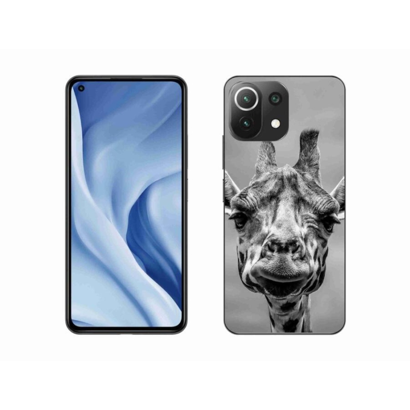 Gelový kryt mmCase na mobil Xiaomi 11 Lite 5G NE - černobílá žirafa