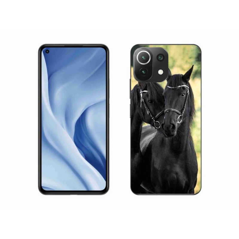 Gelový kryt mmCase na mobil Xiaomi 11 Lite 5G NE - dva černí koně