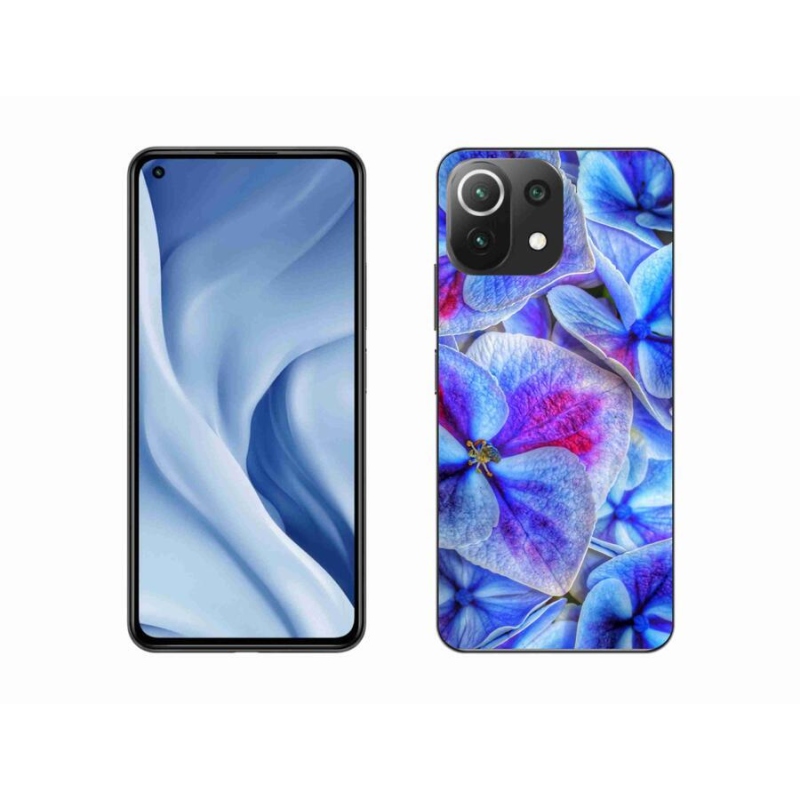 Gelový kryt mmCase na mobil Xiaomi 11 Lite 5G NE - modré květy 1