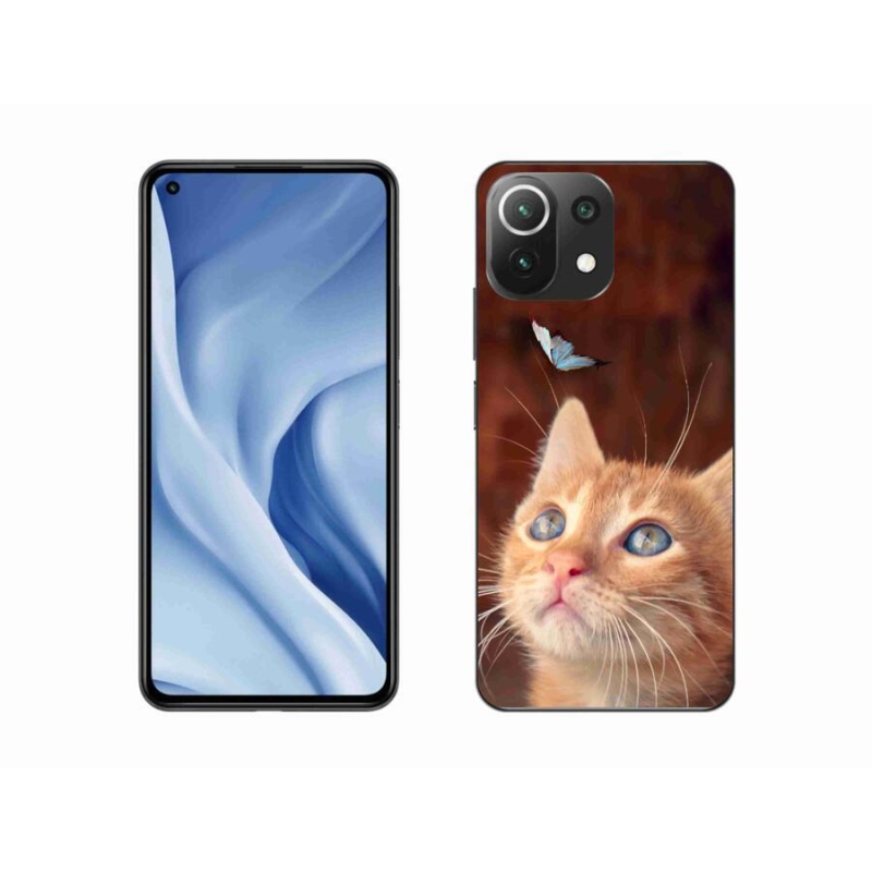 Gelový kryt mmCase na mobil Xiaomi 11 Lite 5G NE - motýl a kotě