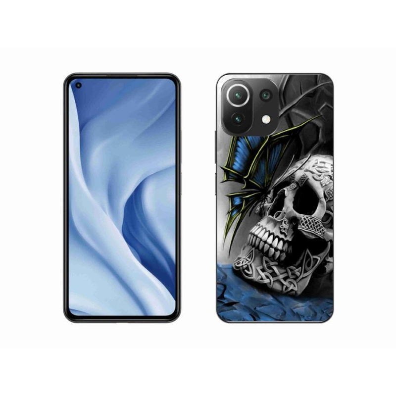 Gelový kryt mmCase na mobil Xiaomi 11 Lite 5G NE - motýl a lebka