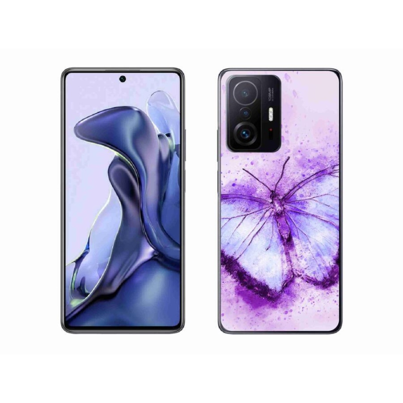 Gelový kryt mmCase na mobil Xiaomi 11T - fialový motýl
