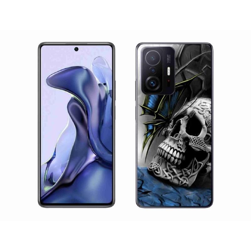 Gelový kryt mmCase na mobil Xiaomi 11T - motýl a lebka