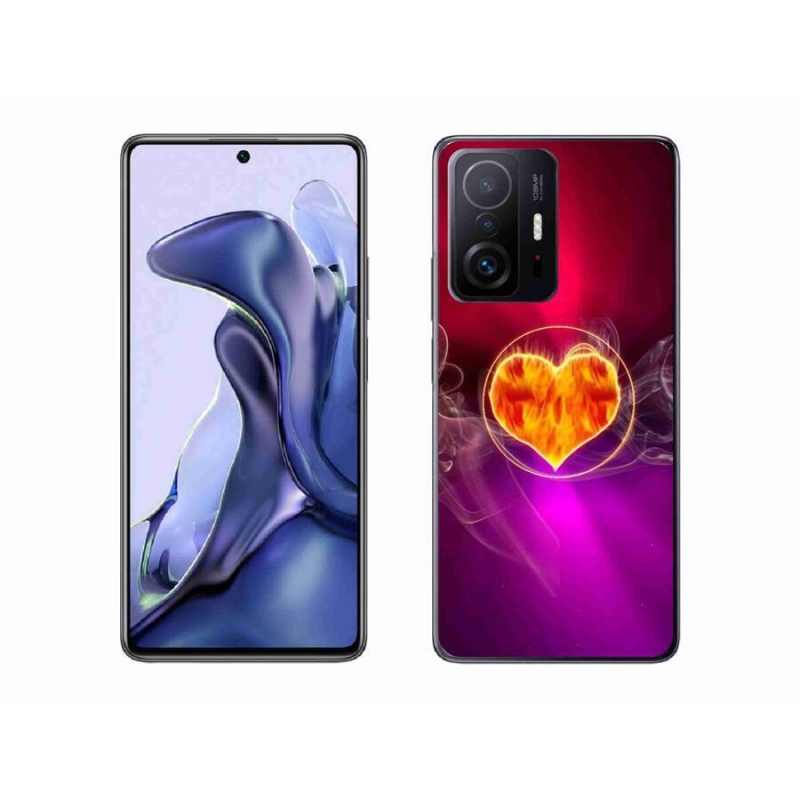 Gelový kryt mmCase na mobil Xiaomi 11T - ohnivé srdce