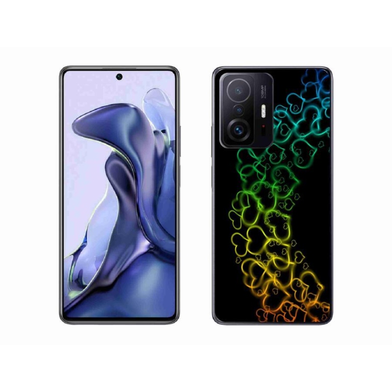 Gelový kryt mmCase na mobil Xiaomi 11T Pro - barevná srdíčka