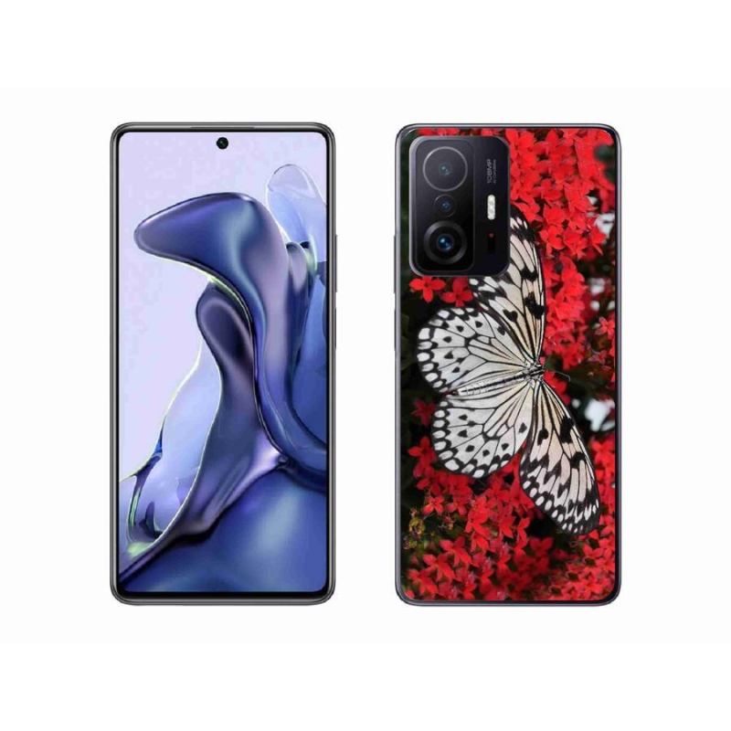 Gelový kryt mmCase na mobil Xiaomi 11T Pro - černobílý motýl 1