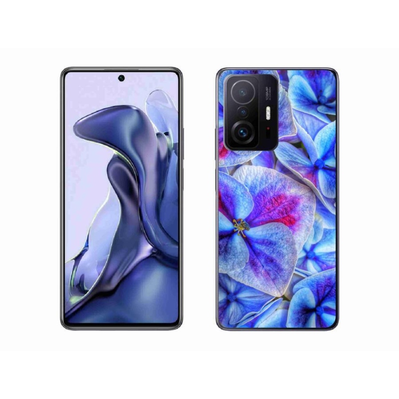 Gelový kryt mmCase na mobil Xiaomi 11T Pro - modré květy 1