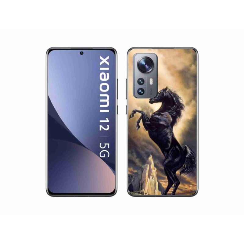 Gelový kryt mmCase na mobil Xiaomi 12 - černý kreslený kůň