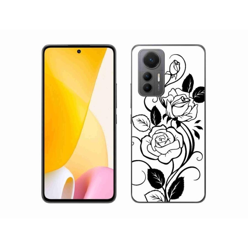 Gelový kryt mmCase na mobil Xiaomi 12 Lite - černobílá růže