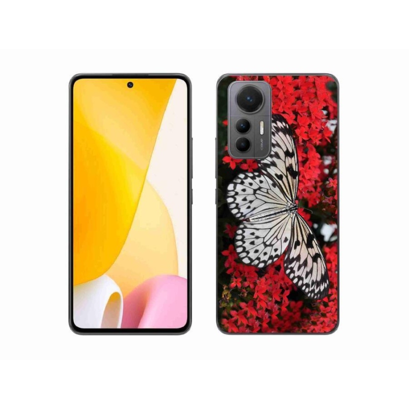 Gelový kryt mmCase na mobil Xiaomi 12 Lite - černobílý motýl 1